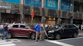10 pedestrians injured when out-of-control driver in stolen car mounts Midtown Manhattan sidewalk during police chase