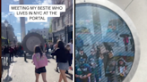 Woman films sweet moment she meets long-distance friend at New York portal