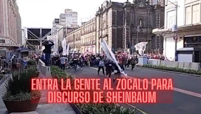 Quitan vallas en el Zócalo previo a la toma de protesta de Claudia Sheinbaum