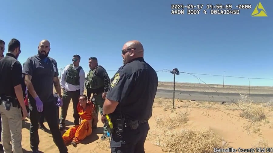 Video shows moments after inmate is accused of trying to escape transport west of Albuquerque