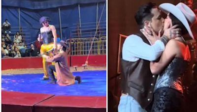 Se burlan de Christian Nodal y Ángela Aguilar en circo; internautas piden gira: “Por esto pago internet”