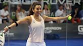 Eva Longoria flaunts her very fit physique in a white tennis skort