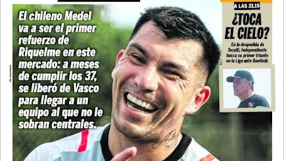 La curiosa portada con la que en Argentina anuncian el inminente regreso de Gary Medel a Boca Juniors - La Tercera