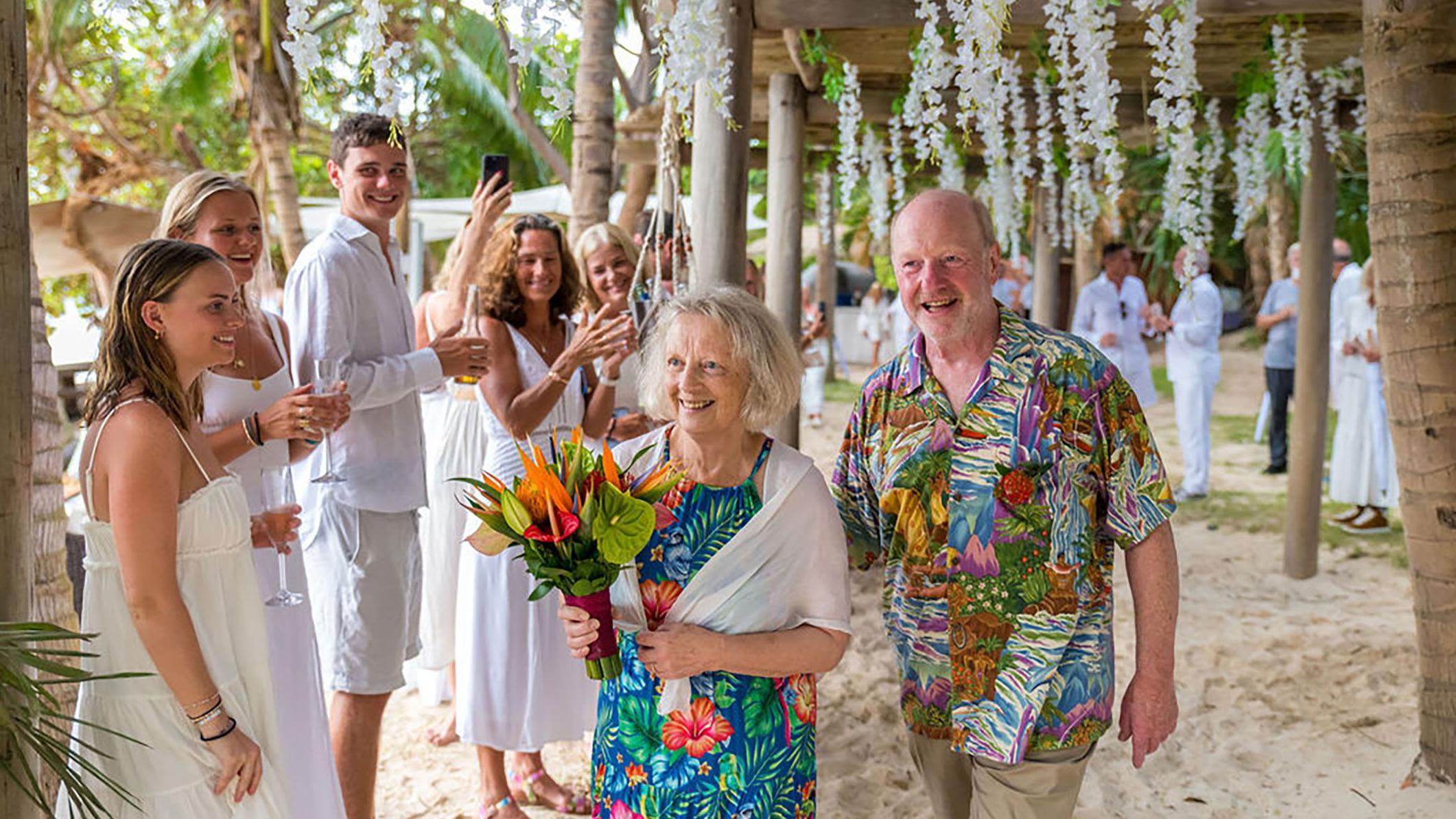 Sir Alan Bates gets married on Richard Branson's island