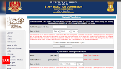 SSC MTS admit card 2024 out for MP sub-region, awaited for 4 regions: Direct link here - Times of India