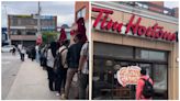 Serpentine queue of Indian students outside Tim Hortons in Canada shows job crisis. Viral video