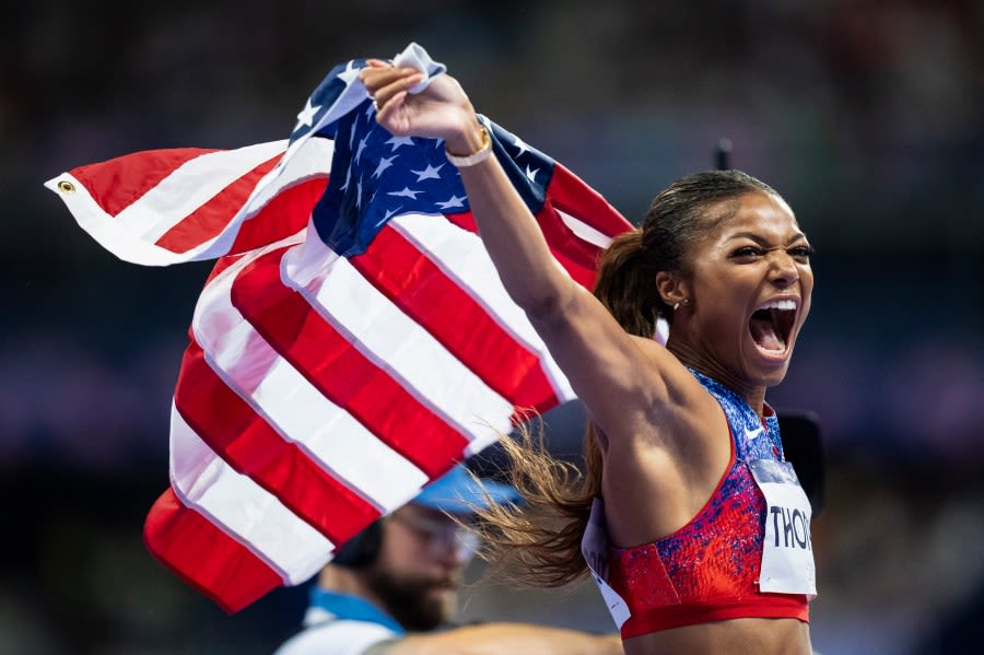 ‘Spoke it into existence’: Gabby Thomas brings home gold in women’s 200-meter