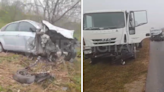 Accidente en ruta 10: en medio de una densa niebla chocaron un auto, una camioneta y un camión