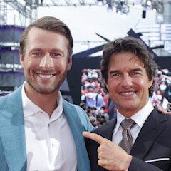 Tom Cruise supports friend and Top Gun: Maverick co-star Glen Powell at Twisters premiere