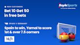 Spain vs Germany: Get €50 in free bets, plus 10/1 Yamal boost with BoyleSports