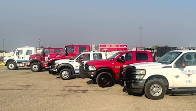 North Texas fire crews battle massive California wildfire