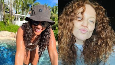 Alex Scott is a total siren in ocean-blue crochet dress on holiday with Jess Glynne