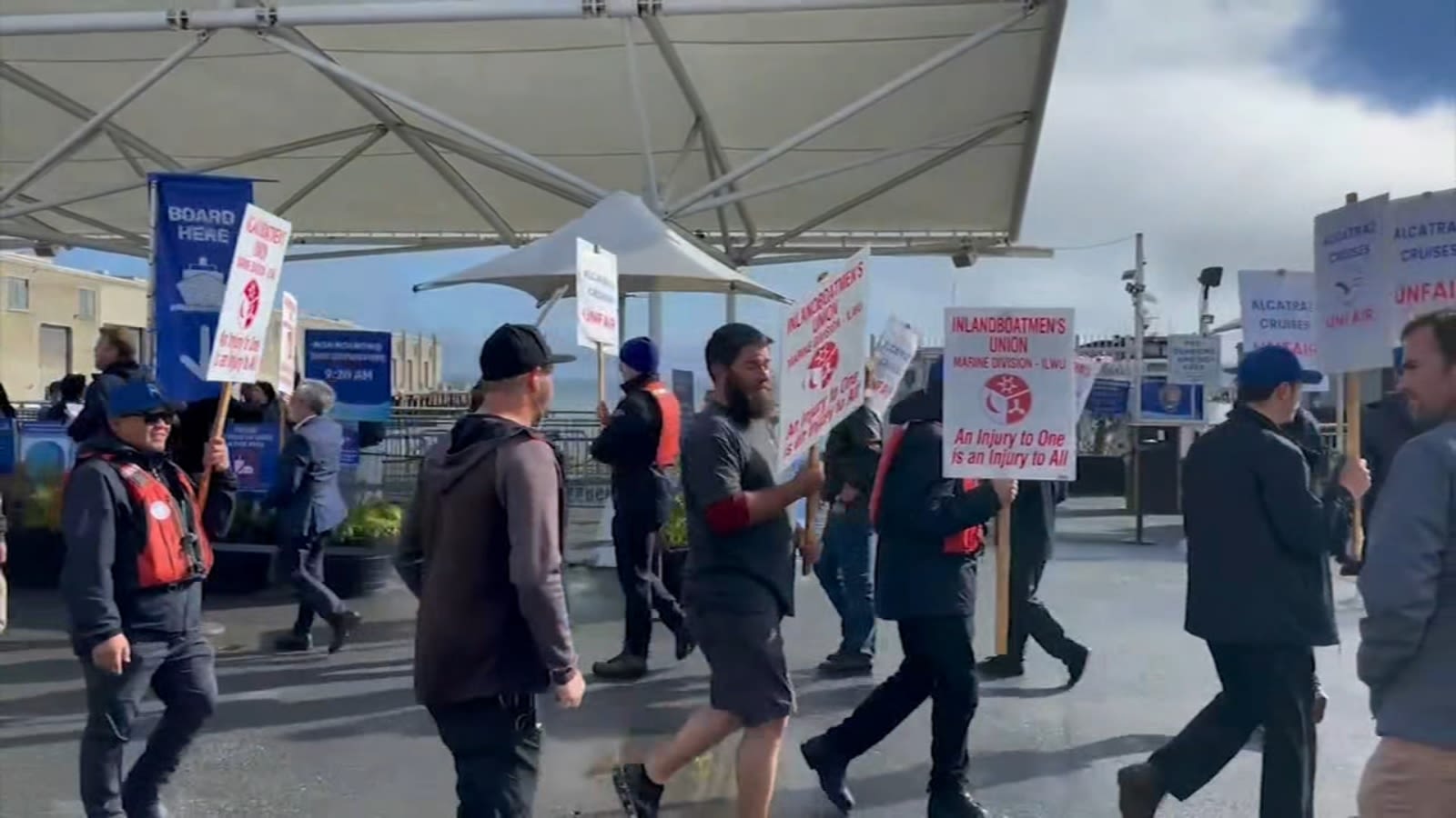 Alcatraz ferry workers strike for fair wages as SF summer tourism season starts