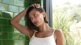 Hailey Bieber Paired a Cropped White Tank Top With Nothing But the Tiniest Matching Thong