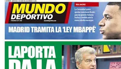 Portada de Mundo Deportivo del miércoles 5 de junio de 2024