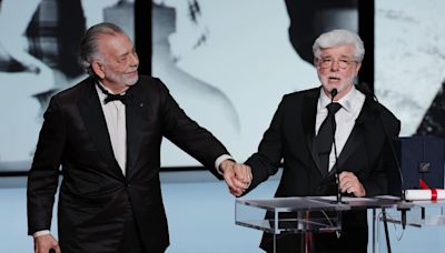 George Lucas receives Honorary Palme d’Or from Francis Ford Coppola at Cannes; ‘The world is here, proud to honor you’