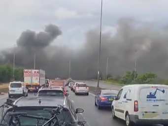 Large fire closes major motorway overnight