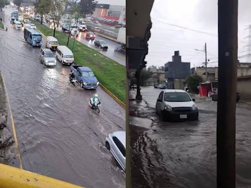 Lluvias provocan inundaciones en vialidades de Cuautitlán Izcalli