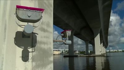 Florida bridges will shine red, white and blue through Labor Day. Some call it 'confusing'