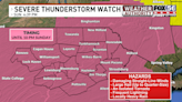 Severe Thunderstorm Watch issued until 10 PM Sunday in central & northeast PA