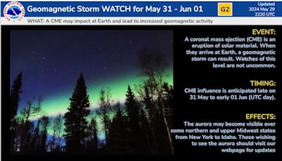 Northern Lights may shine again in parts of U.S. as solar storm continues