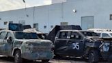 FGR destruye 50 vehículos “monstruos” en Tamaulipas usados por el "grupo escorpiones"