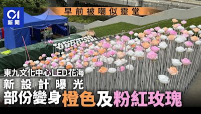 東九文化中心LED花海｜被嘲似靈堂後改良 新設計曝光增橙紅玫瑰