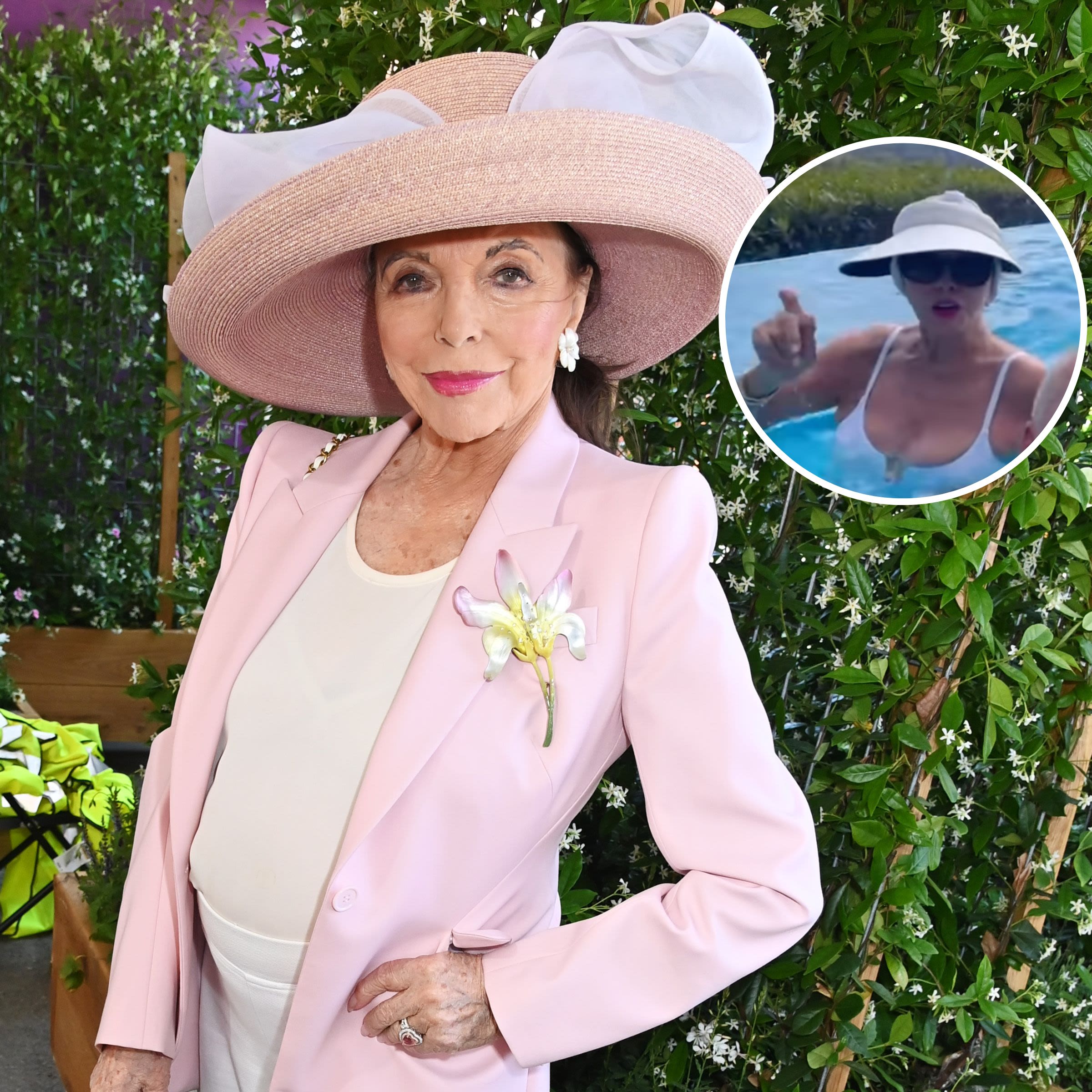 Joan Collins Stuns While Dancing in White Swimsuit in New Video at Age 91: ‘Happy’