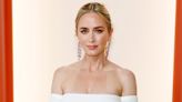 Emily Blunt Wows in an Elegant White Valentino Dress on 2023 Oscars Red Carpet