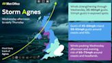 Storm Agnes tracker: When and where 80mph winds will hit over next 24 hours