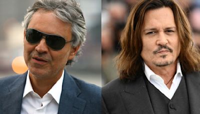 Así fue el curioso encuentro de Johnny Depp y Andrea Bocelli sobre un escenario