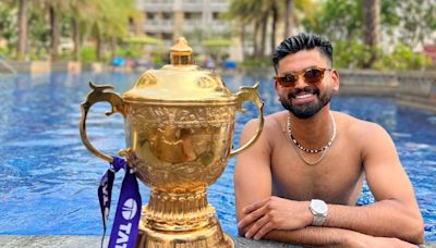 KKR captain Shreyas Iyer hits poolside pose with IPL 2024 trophy