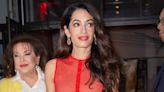 Amal Clooney Is Radiant in a Sheer Red Dress for a Night Out in NYC