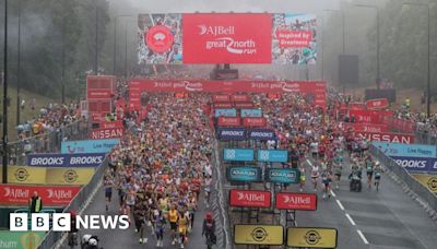 Thousands brave showers for Great North Run