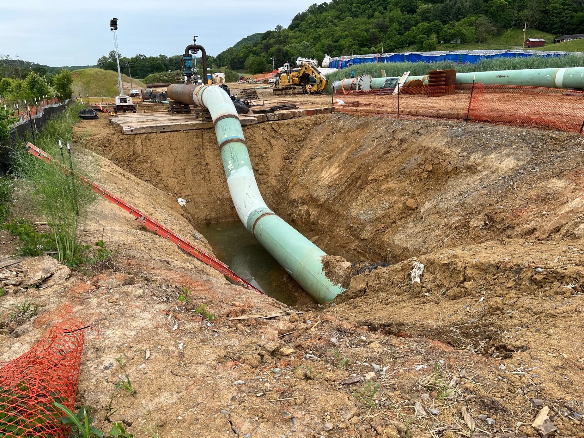 A Week After Mountain Valley Pipeline Burst, Builder Says Testing Works - West Virginia Public Broadcasting