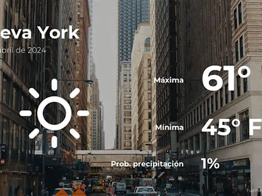 Nueva York: pronóstico del tiempo para este viernes 26 de abril