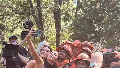 Kim Kardashian, Kendall Jenner visit inmate firefighting crews in Northern California