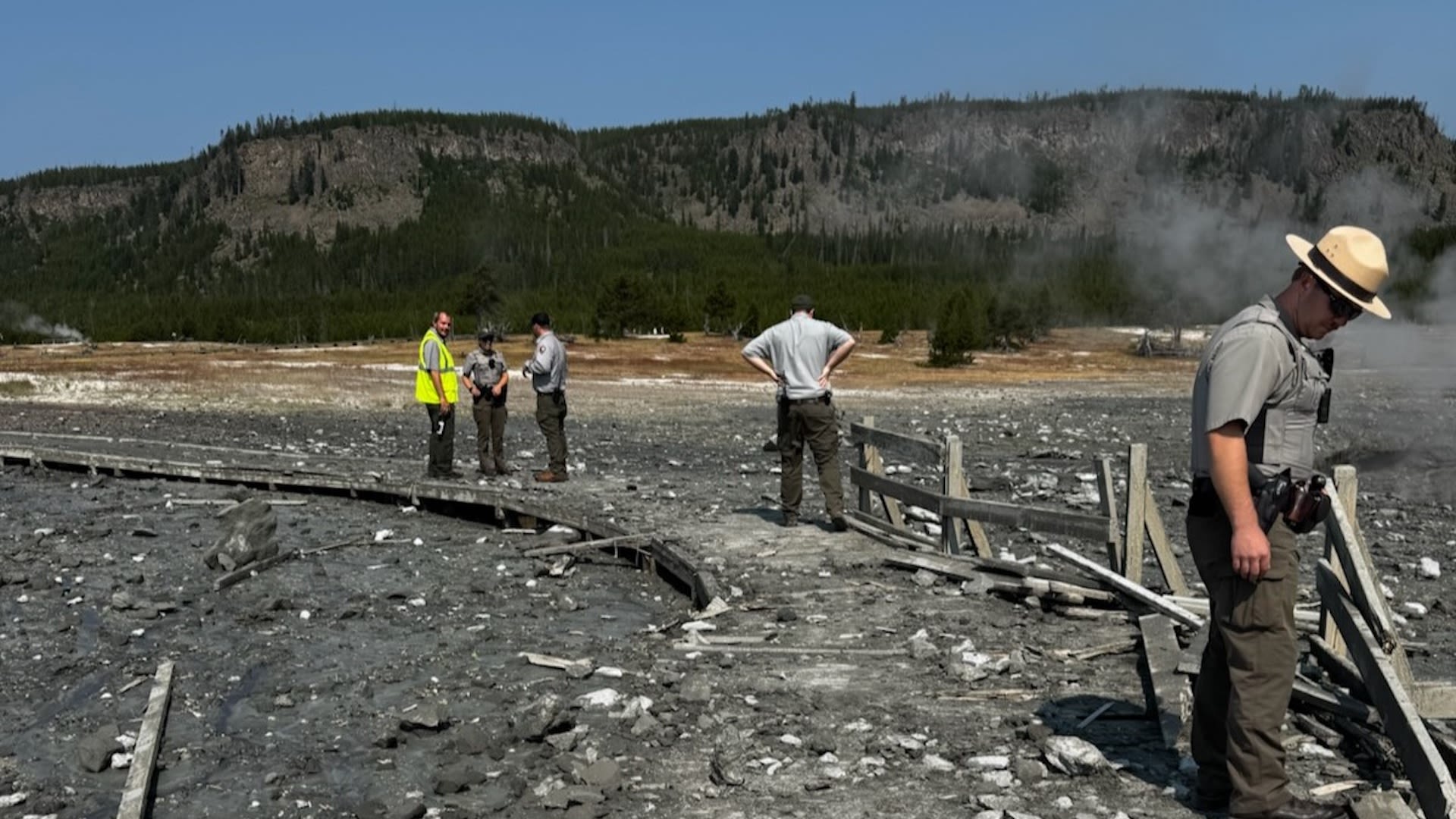 Watch stunning footage of a massive hydrothermal explosion that closed part of Yellowstone