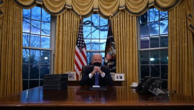 Posts Claim This Is Biden's 1st Photo in Oval Office as President. Here's What We Know