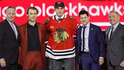 Sharks, Blackhawks sign top 2 picks Celebrini, Levshunov to 3-year, entry-level contracts