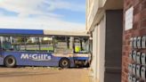 Five people hospitalised after bus crashes into block of flats in Paisley