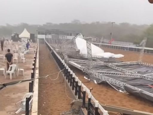 Estrutura de parque de vaquejada desaba e deixa pessoas feridas em Pombal, no Sertão da PB