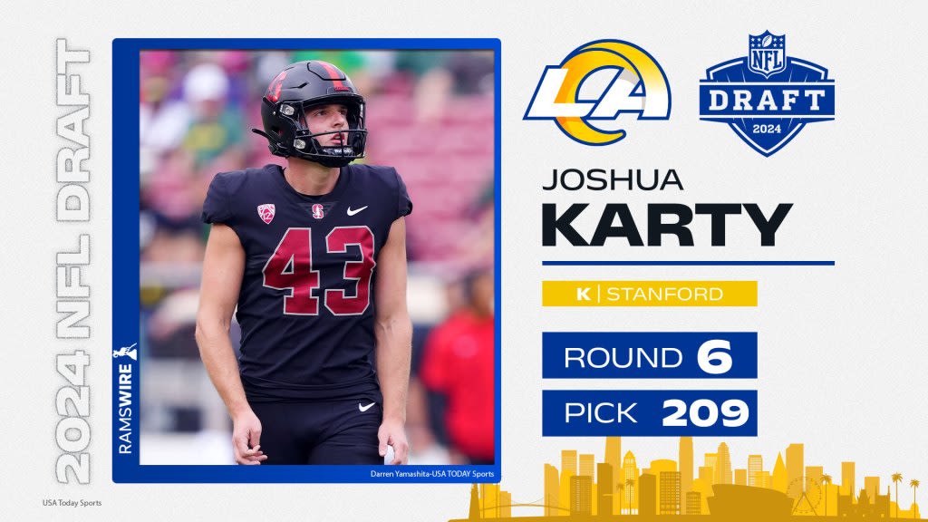 Rams find their kicker, select Stanford's Joshua Karty in Round 6