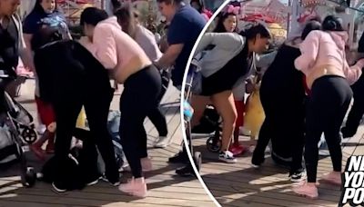 Wild Disneyland beatdown by mob of moms caught on shocking video