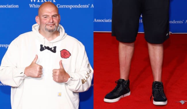 John Fetterman Ditches Formality, Sports Black and White Sneakers at 2024 White House Correspondents’ Dinner