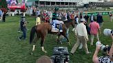 Mystik Dan wins the 150th Kentucky Derby at Churchill Downs in a three-horse photo finish