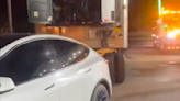 What Was This Tesla Model Y SUV Doing Towing a Semi-Trailer?