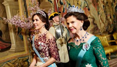 The Swedish and Danish Royals Sparkled in Stunning Tiaras at a State Banquet Last Night