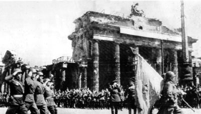 Hackers did not project the Soviet Victory banner on Berlin’s Brandenburg Gate this week