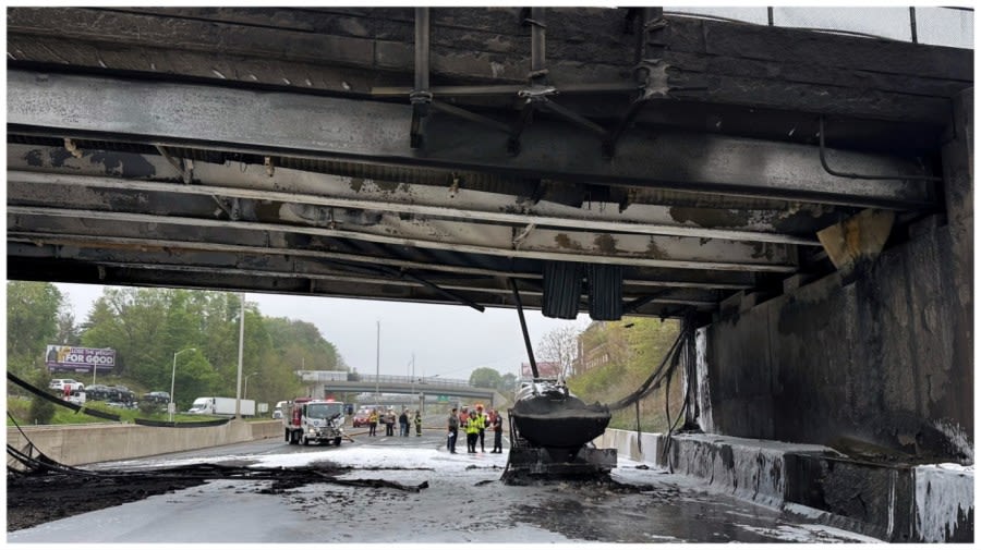 Fiery crash will close stretch of I-95 through Connecticut for days, governor says